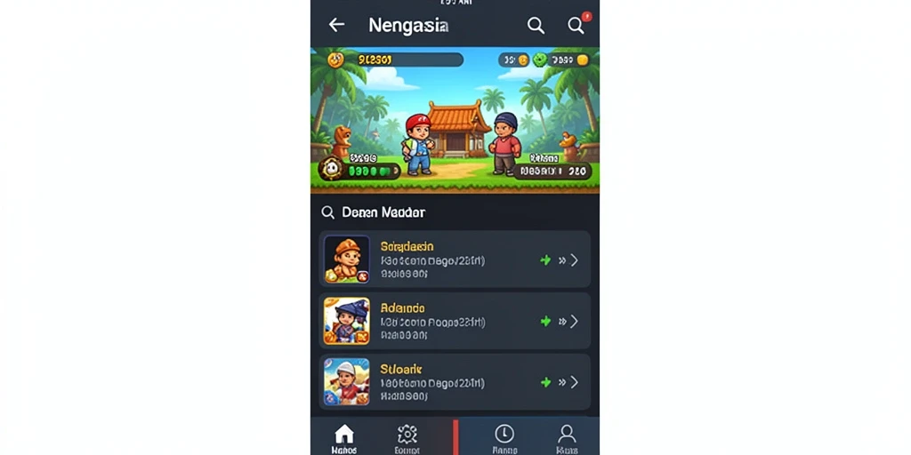 Tampilan awal yang menarik dengan pilihan cerita.