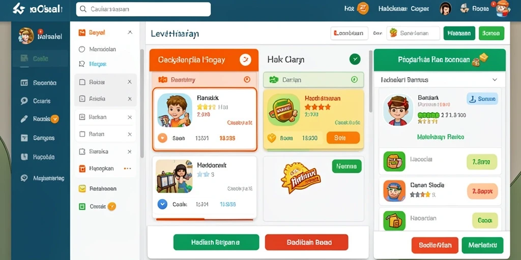 Tampilan karakter yang beragam dan menarik.
