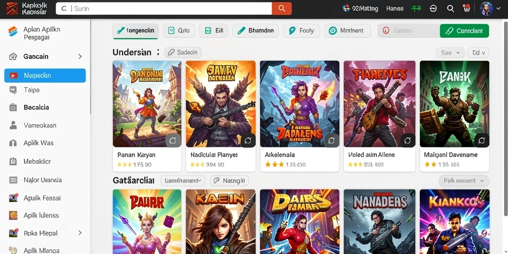 Tampilan antarmuka permainan yang menarik.